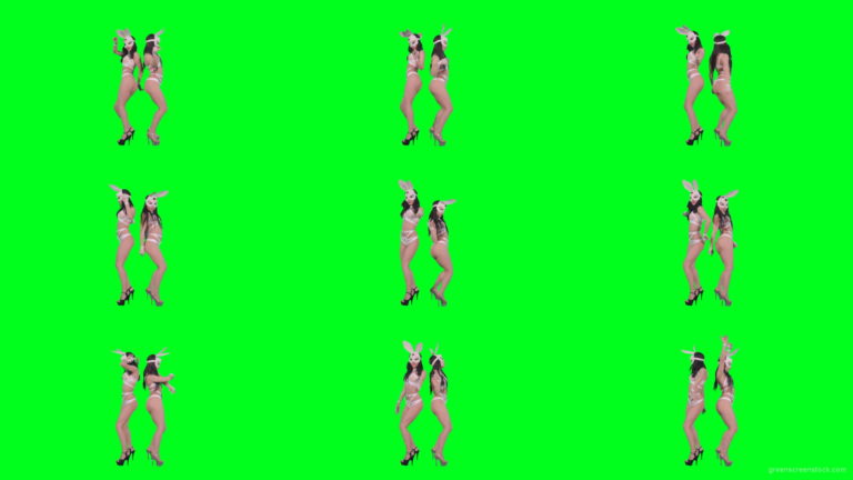 Go-Go-Dancing-female-team-duet-making-erotic-moves-on-green-screen-4K-Video-Footage-1920 Green Screen Stock