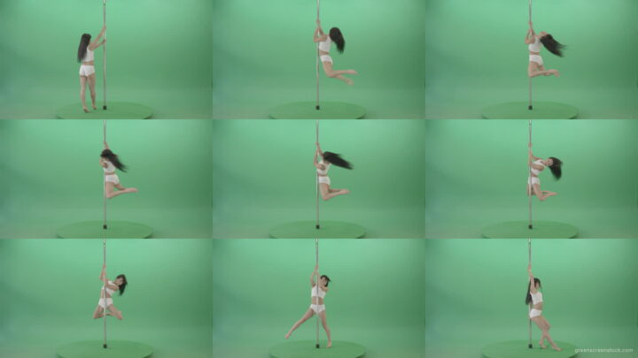 Green-Screen-Woman-spinning-gracefully-on-pole-dance-Video-Footage-1920 Green Screen Stock