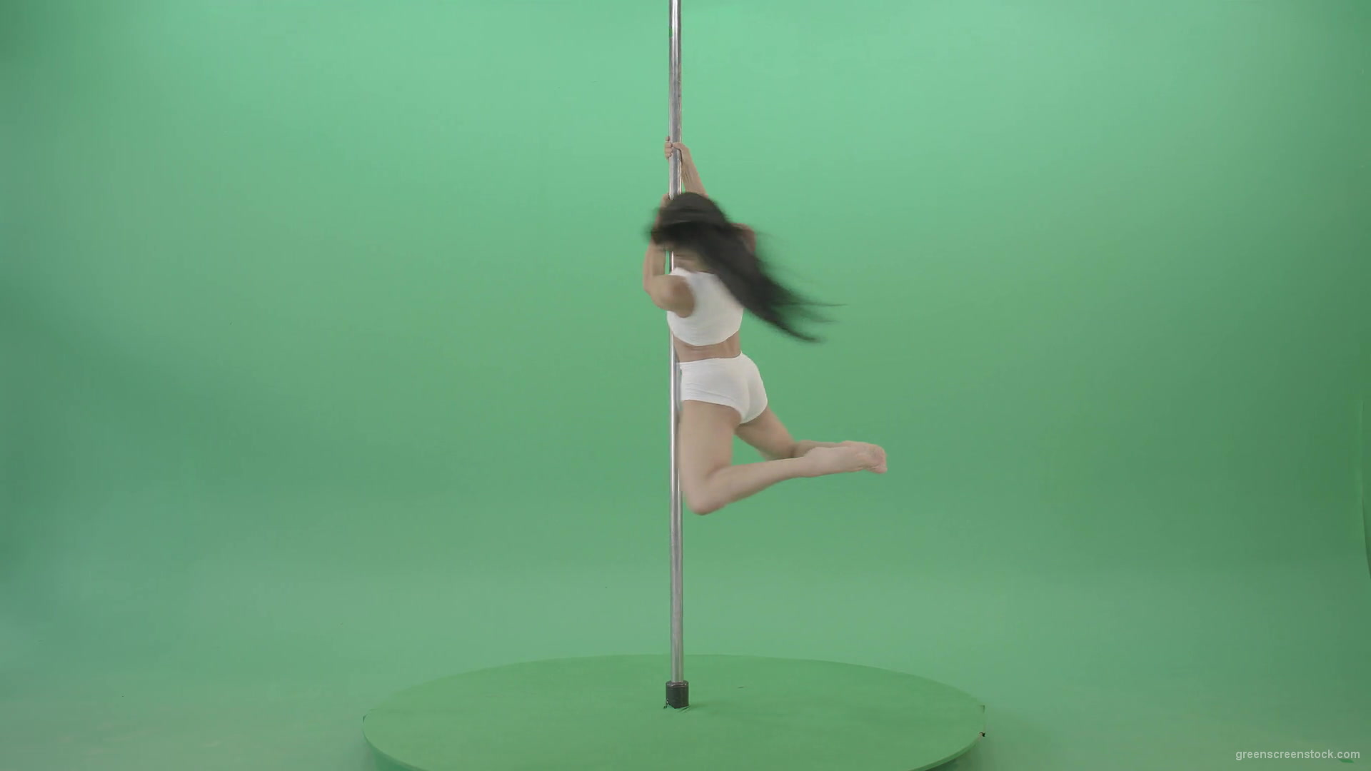 Green-Screen-Woman-spinning-gracefully-on-pole-dance-Video-Footage-1920_004 Green Screen Stock