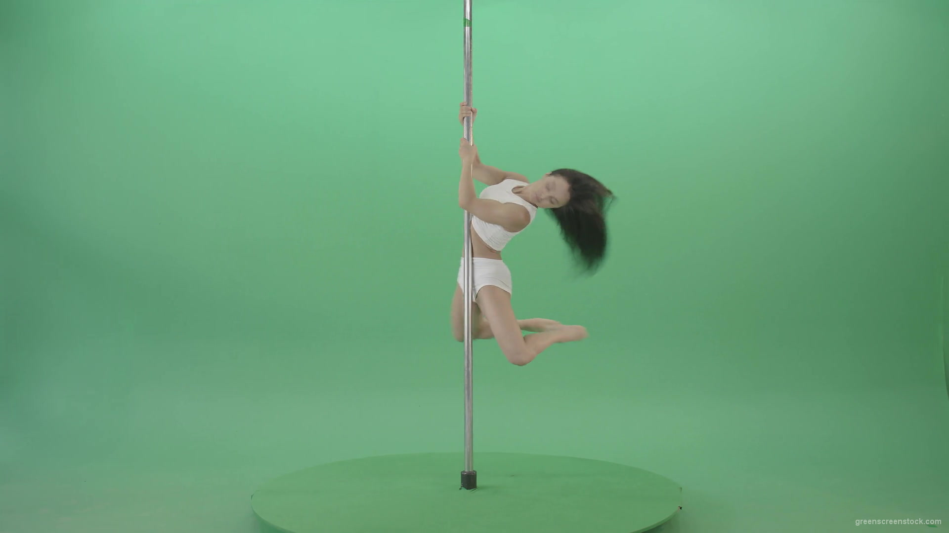 Green-Screen-Woman-spinning-gracefully-on-pole-dance-Video-Footage-1920_006 Green Screen Stock