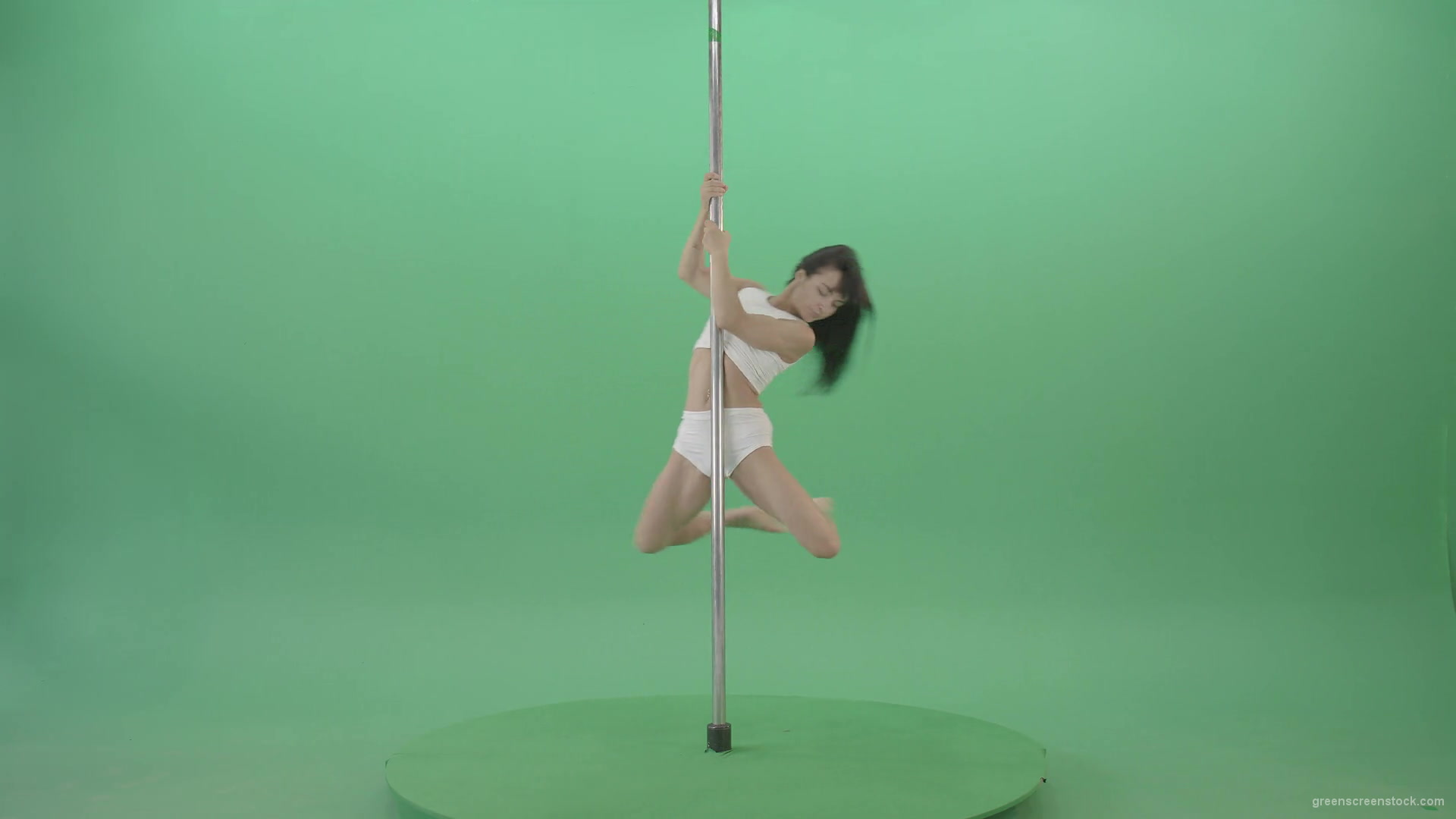 Green-Screen-Woman-spinning-gracefully-on-pole-dance-Video-Footage-1920_007 Green Screen Stock