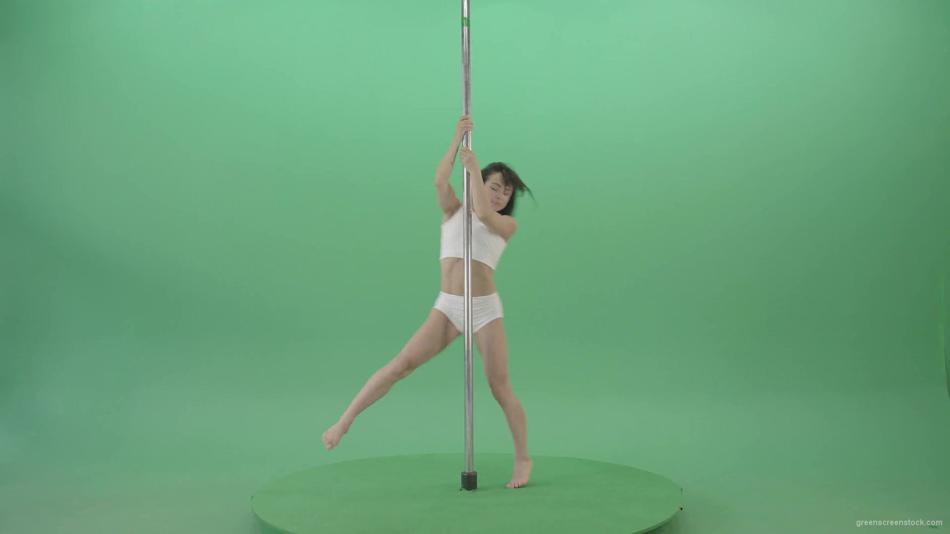 Green-Screen-Woman-spinning-gracefully-on-pole-dance-Video-Footage-1920_008 Green Screen Stock