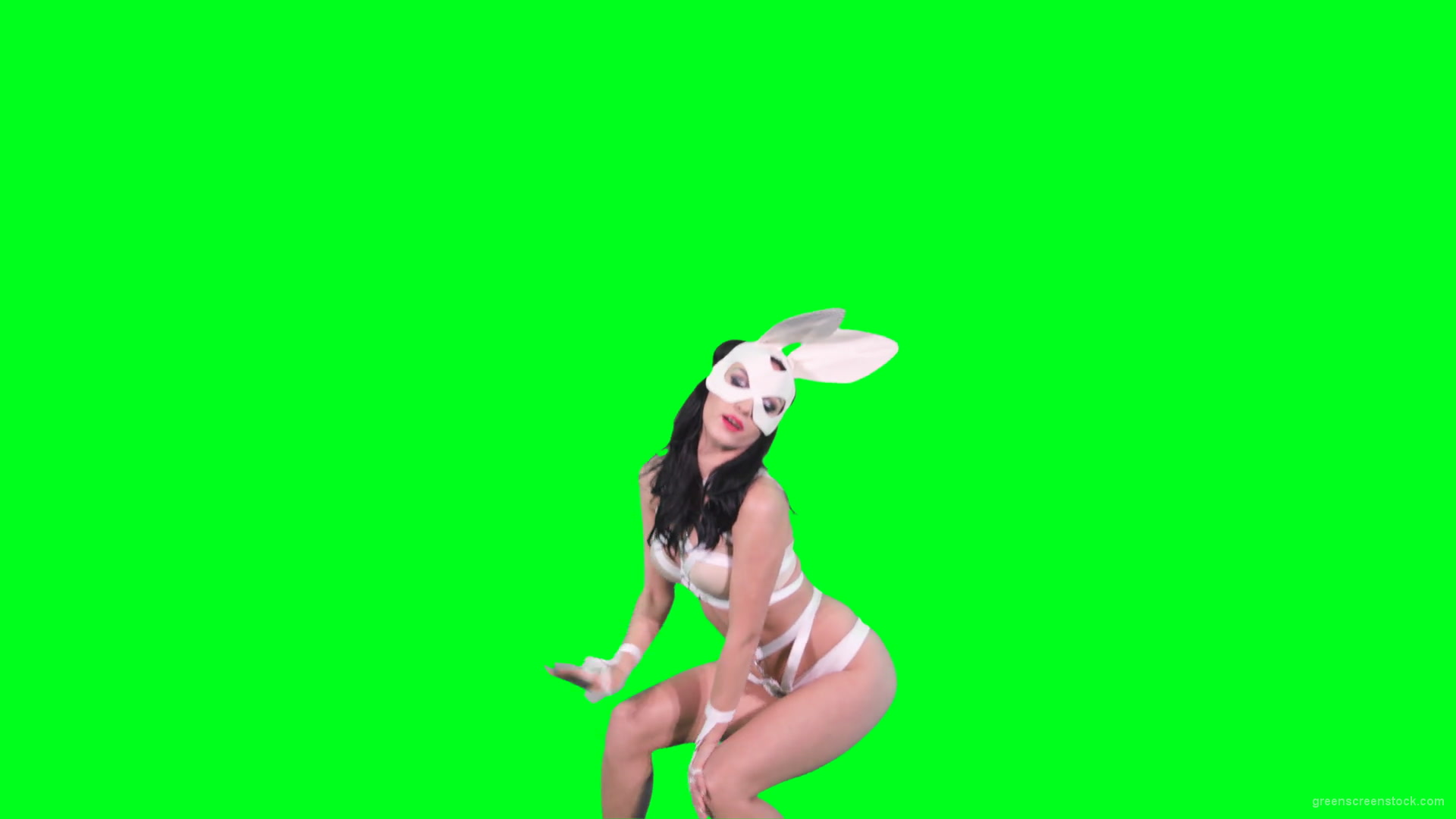 Green-Srcreen-Girl-in-rabbit-costume-sending-air-kiss-4k-Video-Footage-1920_002 Green Screen Stock