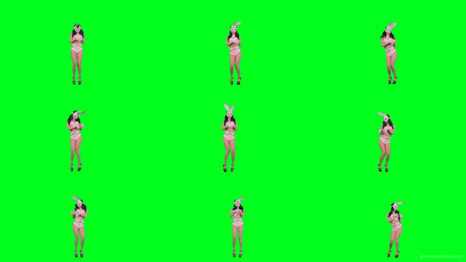 Hot-Go-go-Dancing-girl-is-jumping-over-green-screen-4K-Video-Footage-1920 Green Screen Stock