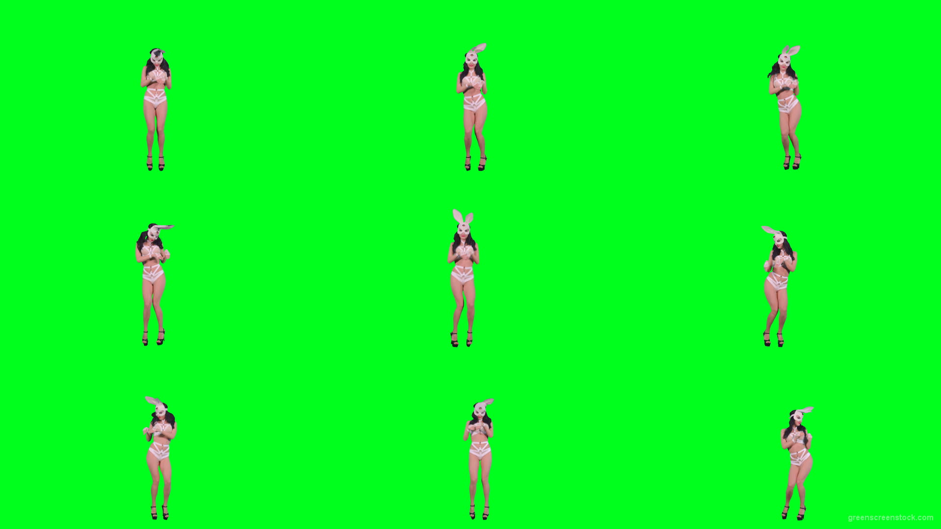 Hot-Go-go-Dancing-girl-is-jumping-over-green-screen-4K-Video-Footage-1920 Green Screen Stock