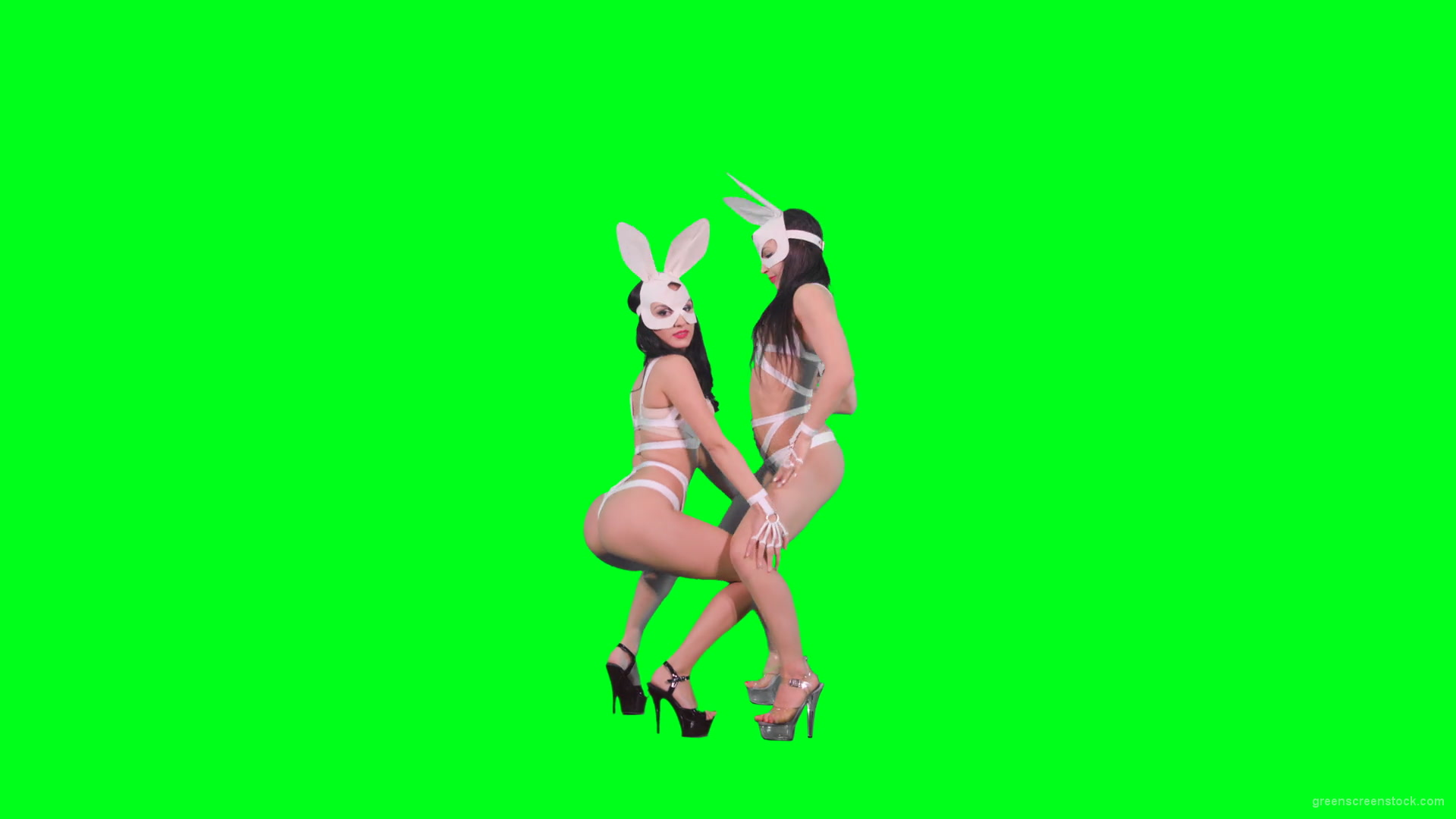 vj video background Light-erotic-girls-in-rabbit-playboy-costumes-on-green-screen-moving-sexy-4K-Video-Footage-1920_003
