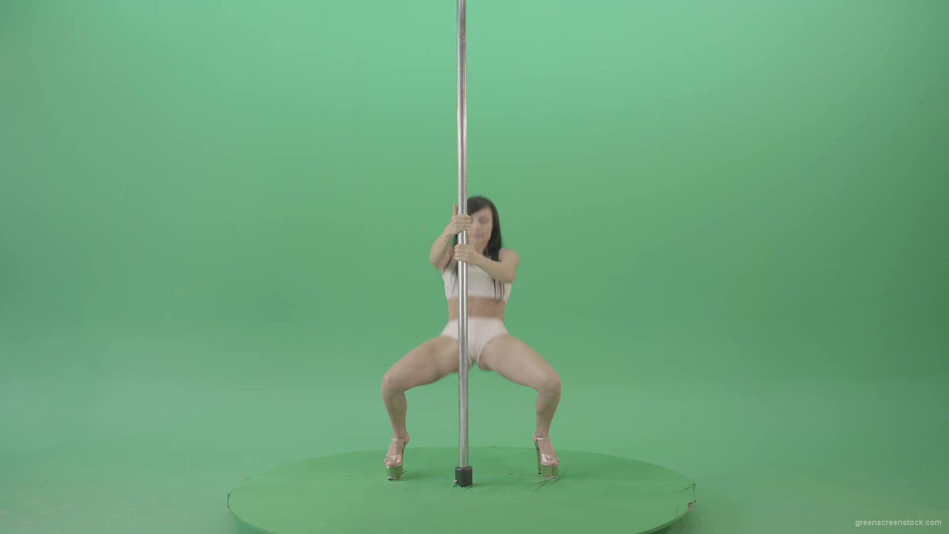 Pole-Dance-sport-girl-waving-sexy-body-isolated-on-green-screen-4K-Video-Footage-1920_007 Green Screen Stock