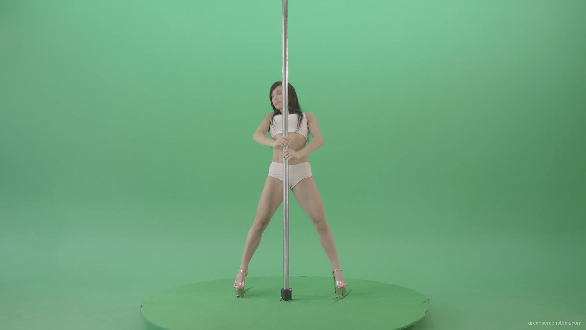 Pole-Dance-sport-girl-waving-sexy-body-isolated-on-green-screen-4K-Video-Footage-1920_009 Green Screen Stock