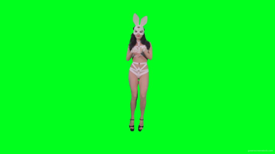 vj video background Sexy-woman-jumping-in-Go-Go-style-in-rabbit-mask-on-green-screen-4K-Video-Footage-1920_003