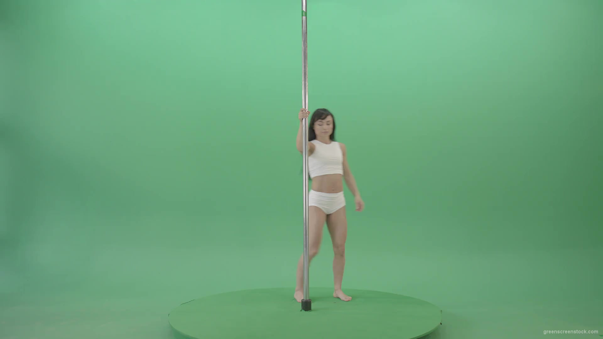 Small-Girl-make-spin-pole-fly-isolated-on-green-screen-4K-Video-Footage--1920_001 Green Screen Stock