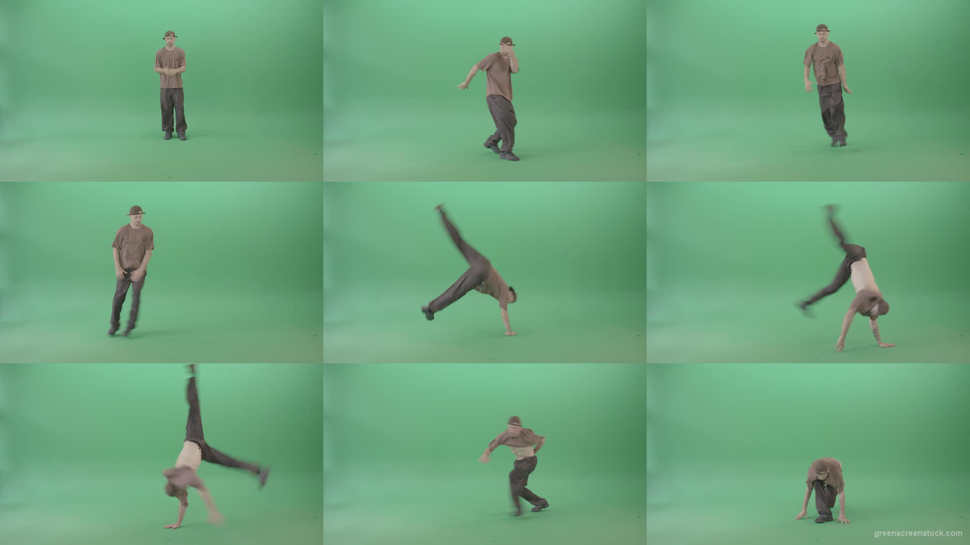 Sport-gymnastic-break-dance-by-athletic-man-isolated-on-green-screen-4K-Video-Footage-1920 Green Screen Stock