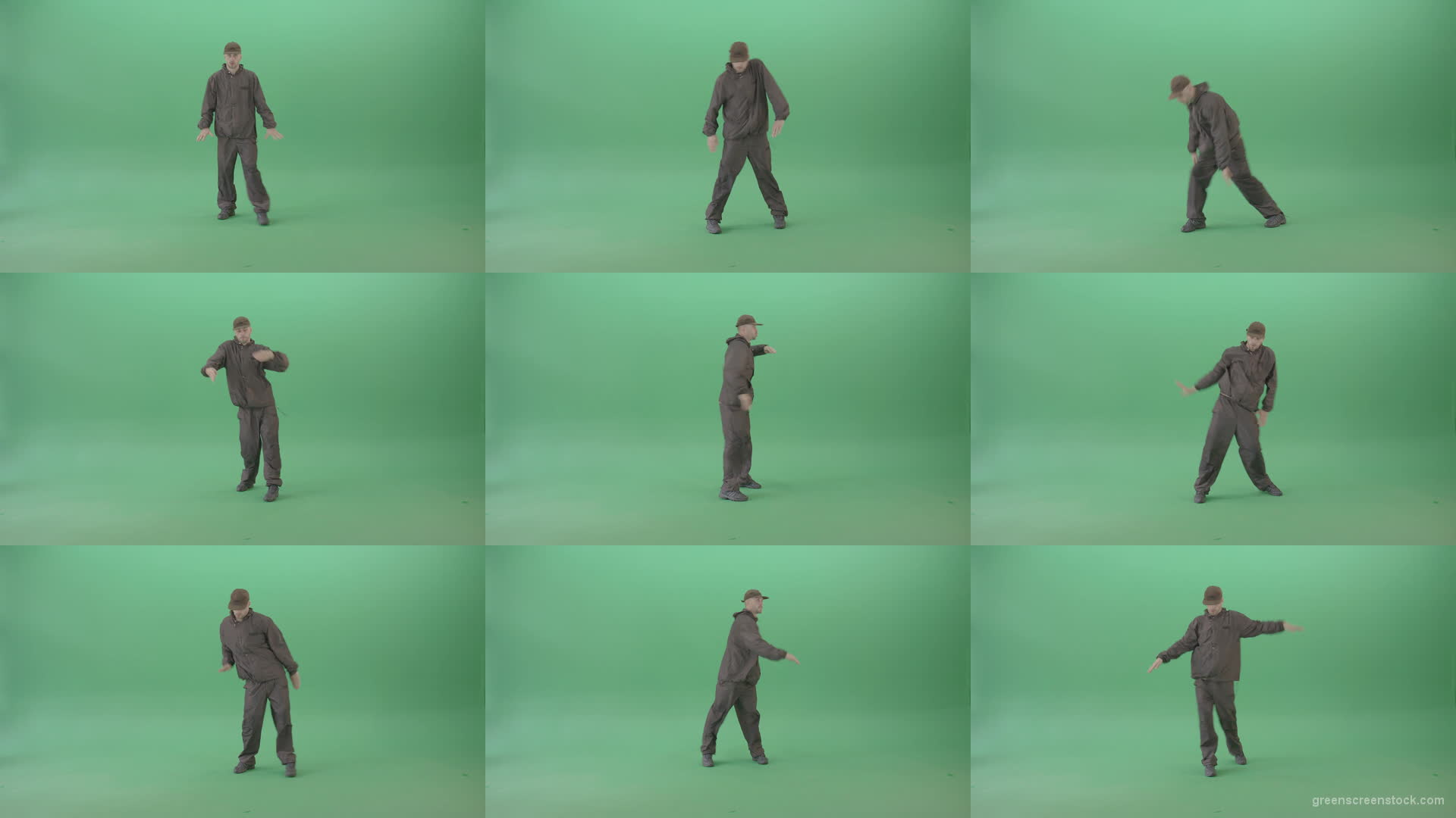 Top-Break-dance-by-electric-boogie-hip-hop-dancer-isolated-on-green-screen-4K-Video-Footage-1920 Green Screen Stock