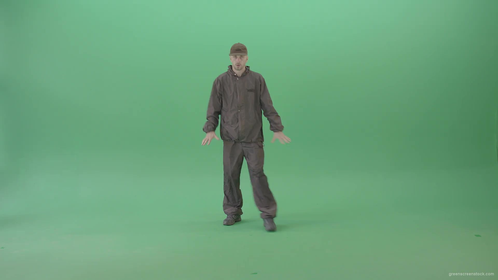 Top-Break-dance-by-electric-boogie-hip-hop-dancer-isolated-on-green-screen-4K-Video-Footage-1920_001 Green Screen Stock