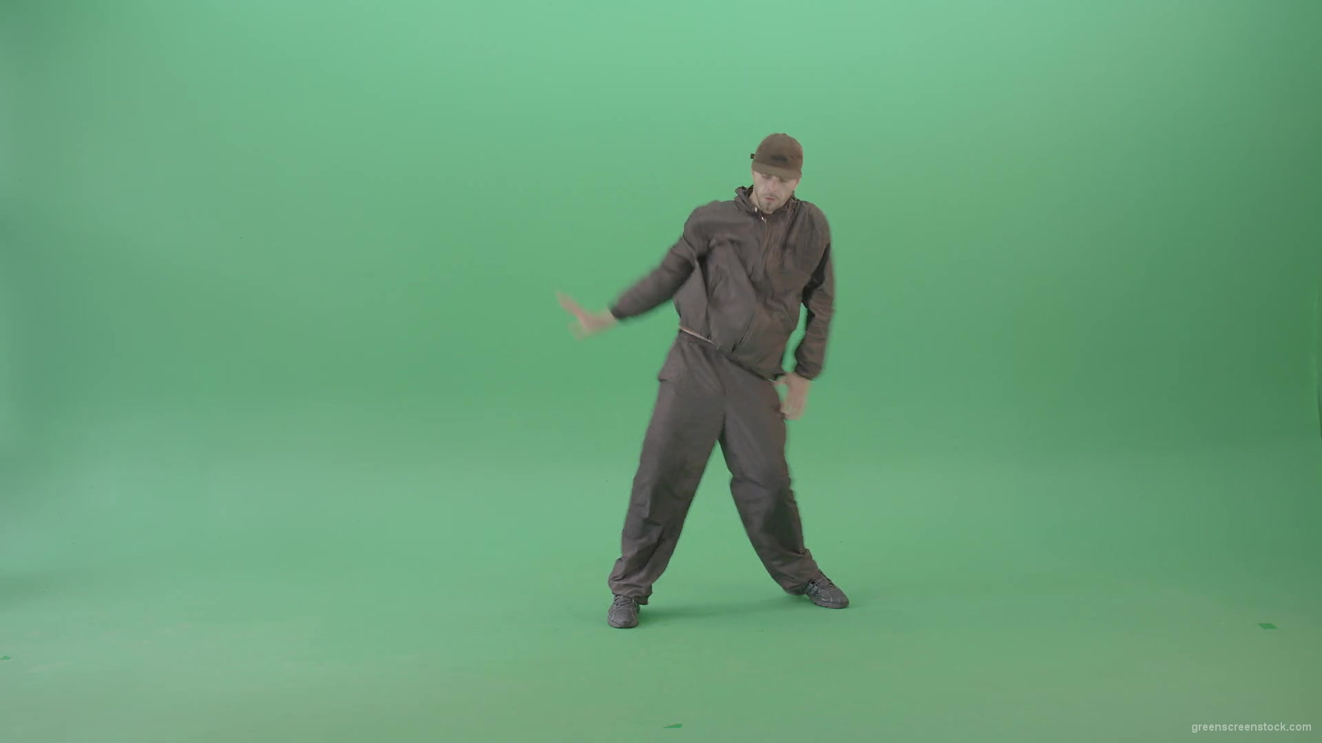 Top-Break-dance-by-electric-boogie-hip-hop-dancer-isolated-on-green-screen-4K-Video-Footage-1920_006 Green Screen Stock