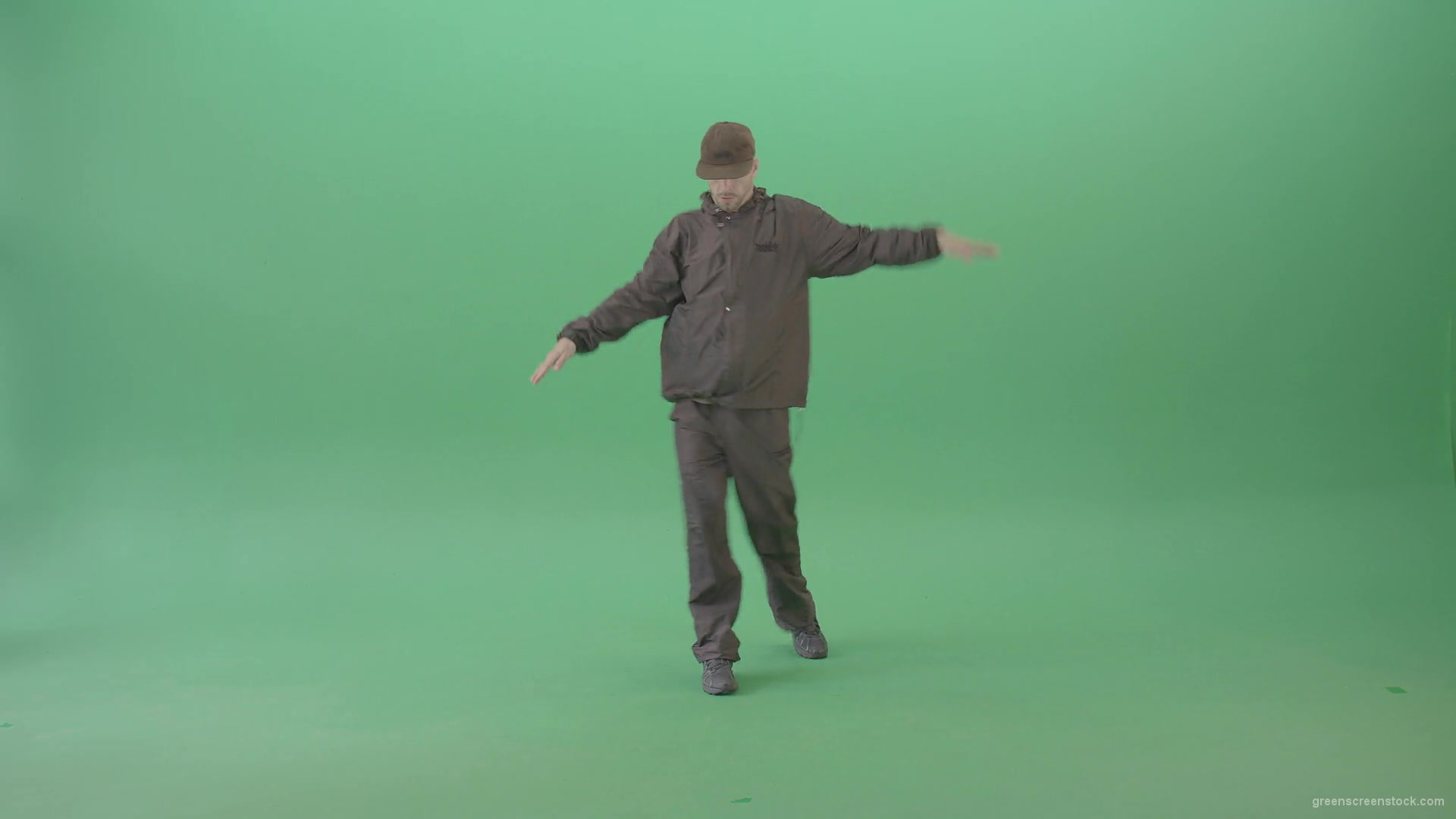 Top-Break-dance-by-electric-boogie-hip-hop-dancer-isolated-on-green-screen-4K-Video-Footage-1920_009 Green Screen Stock