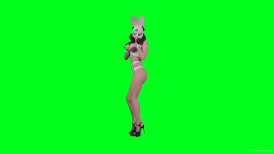 vj video background Young-girl-in-rabbit-costume-jumping-and-spinning-on-green-screen-4K-Video-Footage-1920_003