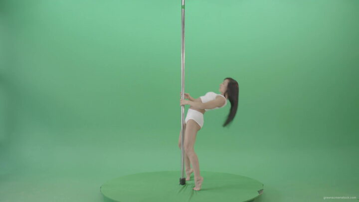 Young-girl-waving-her-body-near-pole-in-white-underwear-on-green-screen-1920_006 Green Screen Stock