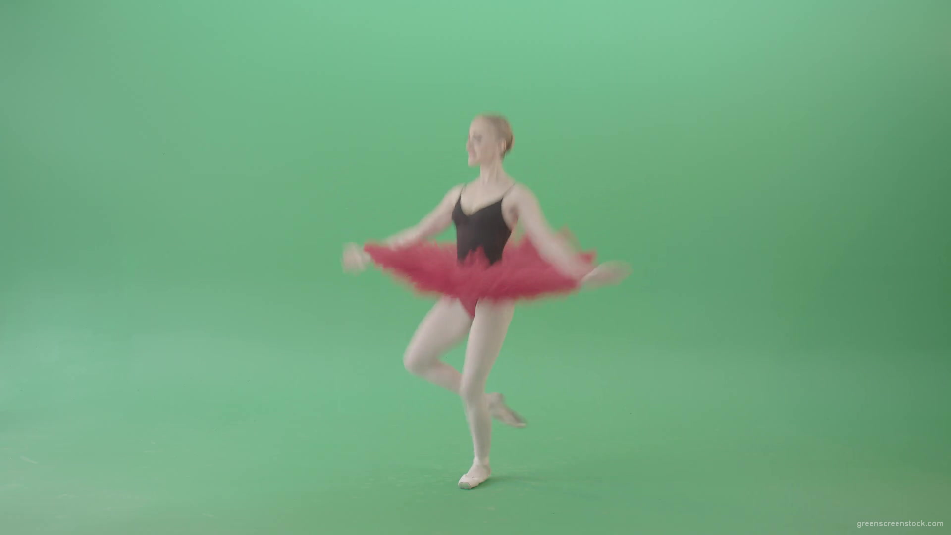 vj video background Ballet-girl-in-green-screen-in-red-black-costume-dancing-classic-dance-4K-Video-Footage-1920_003
