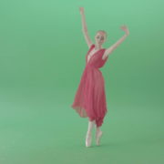vj video background Blonde-girl-in-red-dress-dancing-classical-ballet-on-green-screen-4K-video-footage-1920_003