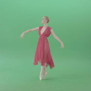 Blonde-girl-in-red-dress-dancing-classical-ballet-on-green-screen-4K-video-footage-1920_008 Green Screen Stock