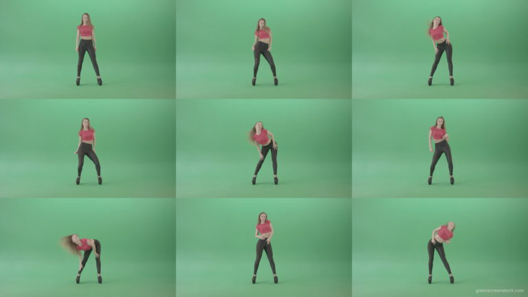 Body-wave-by-strip-dance-girl-on-green-screen-chromakey-4K-Video-Footage-1920 Green Screen Stock