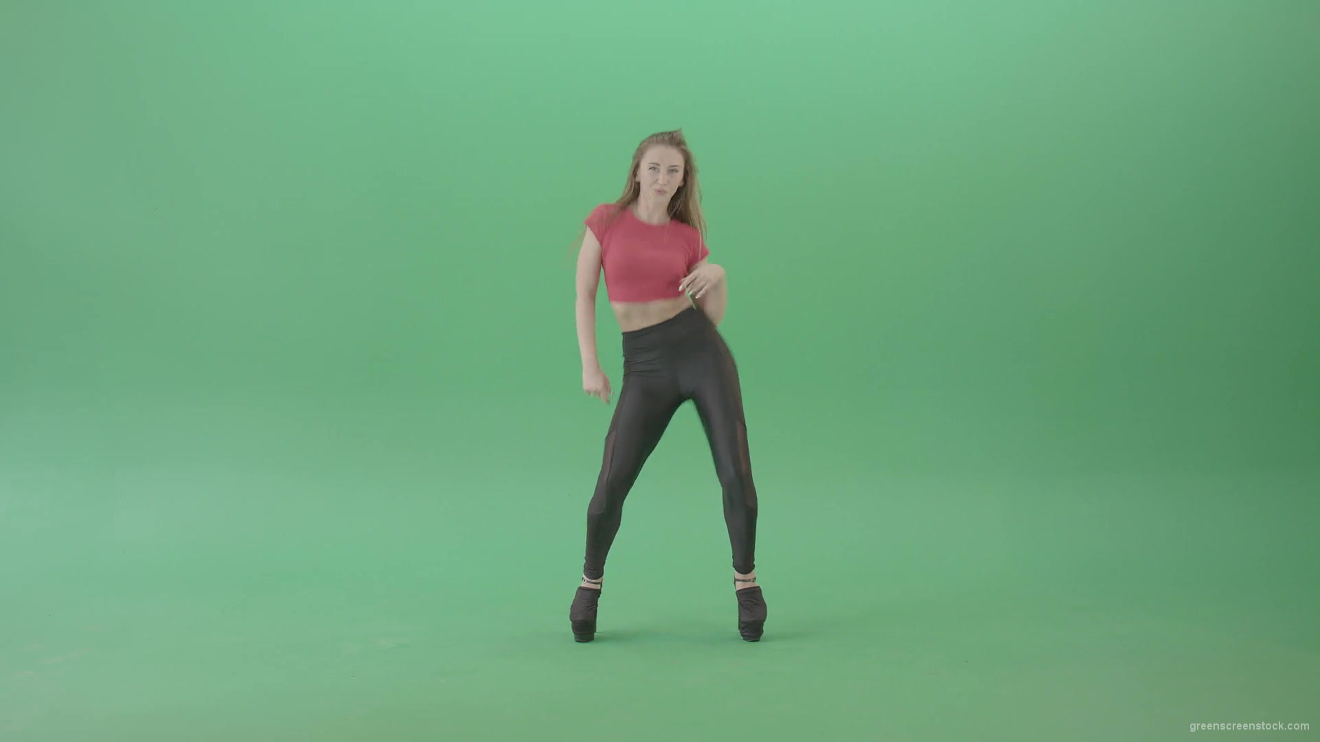 Body-wave-by-strip-dance-girl-on-green-screen-chromakey-4K-Video-Footage-1920_006 Green Screen Stock
