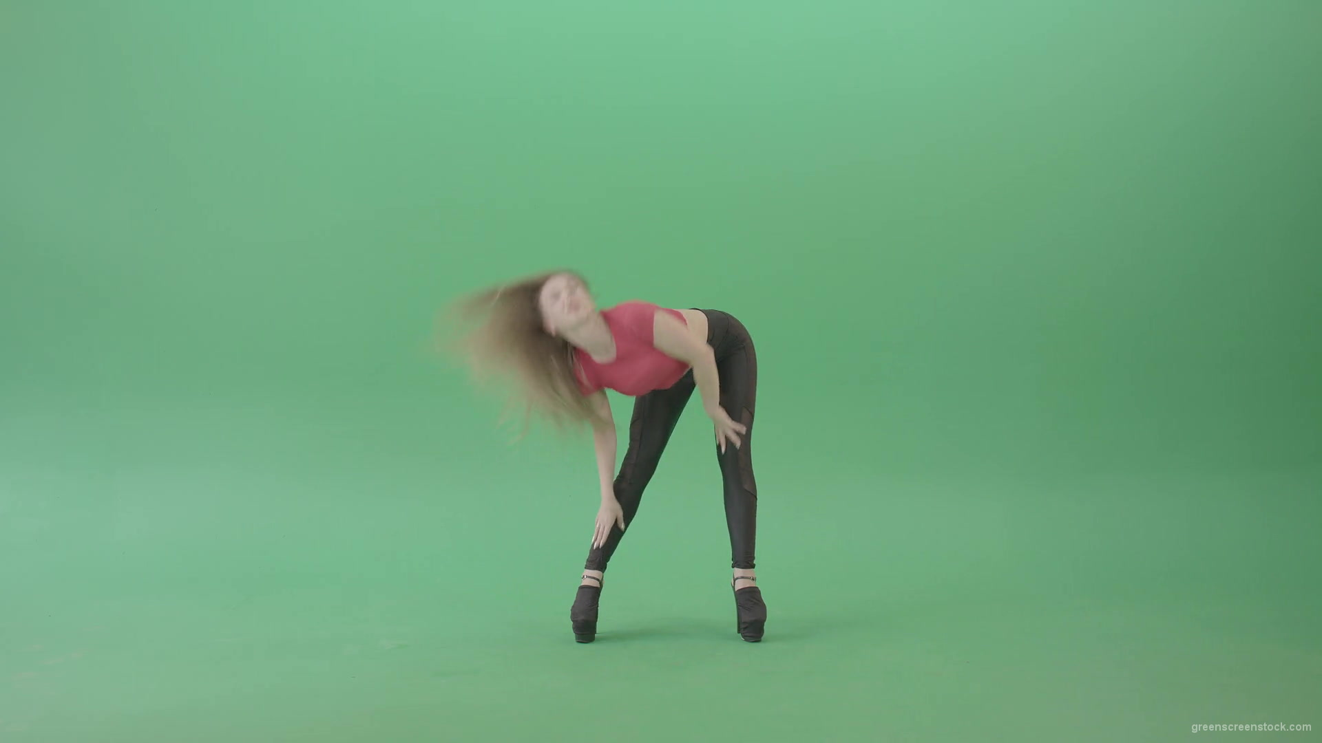 Body-wave-by-strip-dance-girl-on-green-screen-chromakey-4K-Video-Footage-1920_007 Green Screen Stock