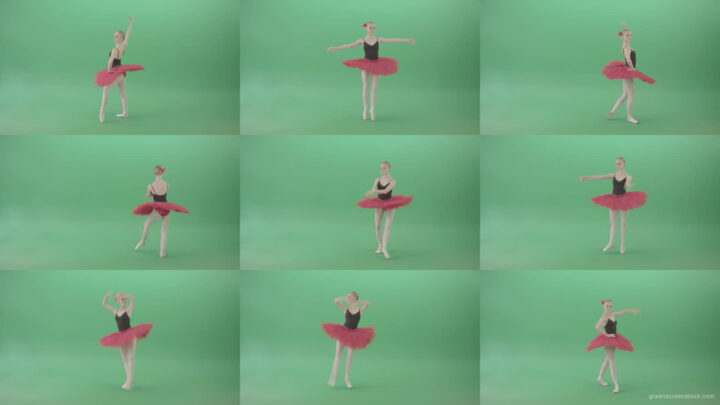 Classical-Ballerina-girl-dancing-red-black-ballet-on-green-screen-4K-Video-Footage-1920 Green Screen Stock