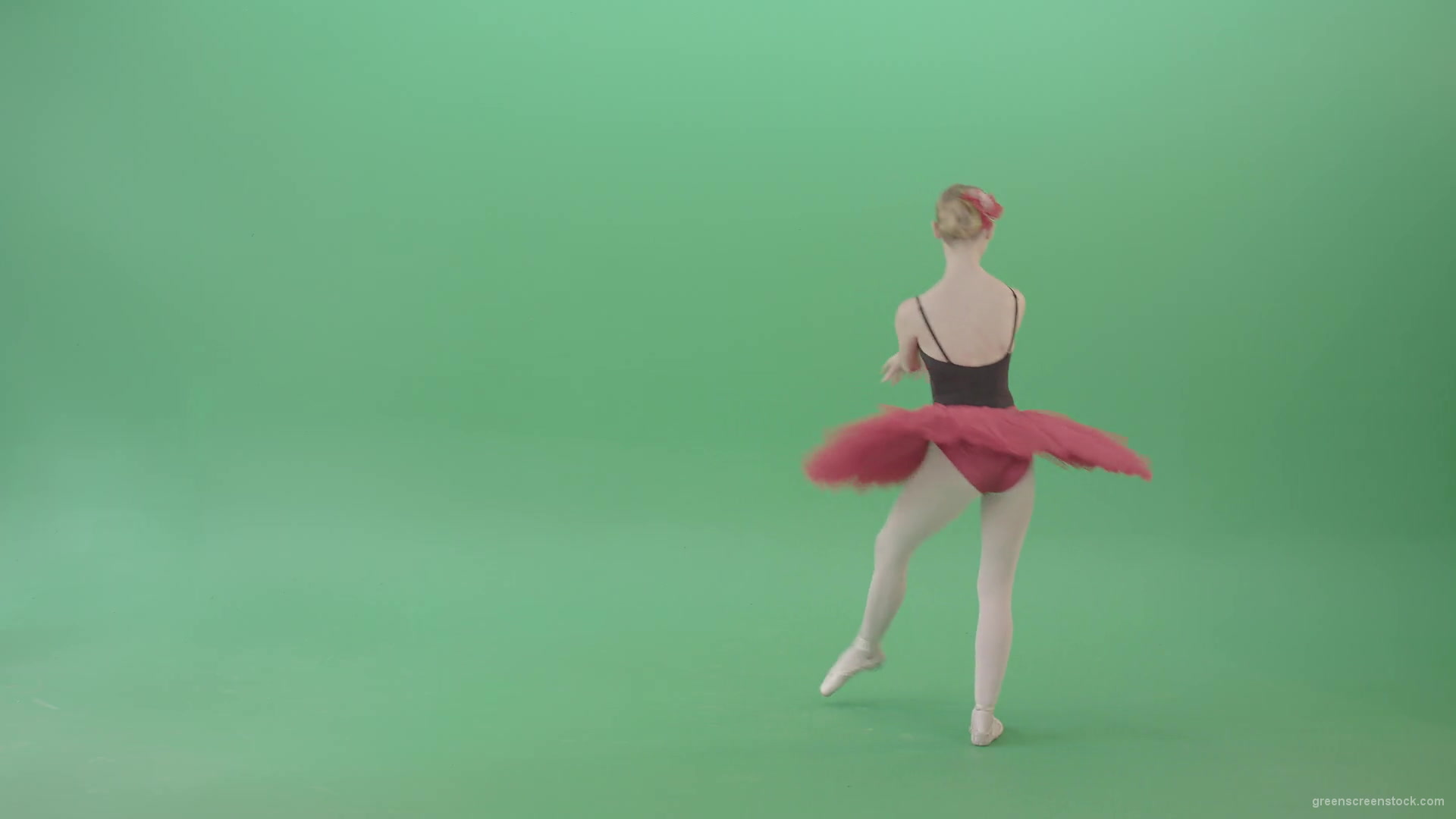 Classical-Ballerina-girl-dancing-red-black-ballet-on-green-screen-4K-Video-Footage-1920_004 Green Screen Stock