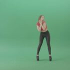 Sexy woman dancing on green screen 4K video footage
