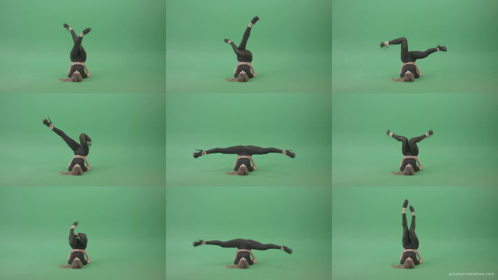 Girl-in-black-body-dress-waving-legs-on-green-screen-4K-Video-Footage-1920 Green Screen Stock