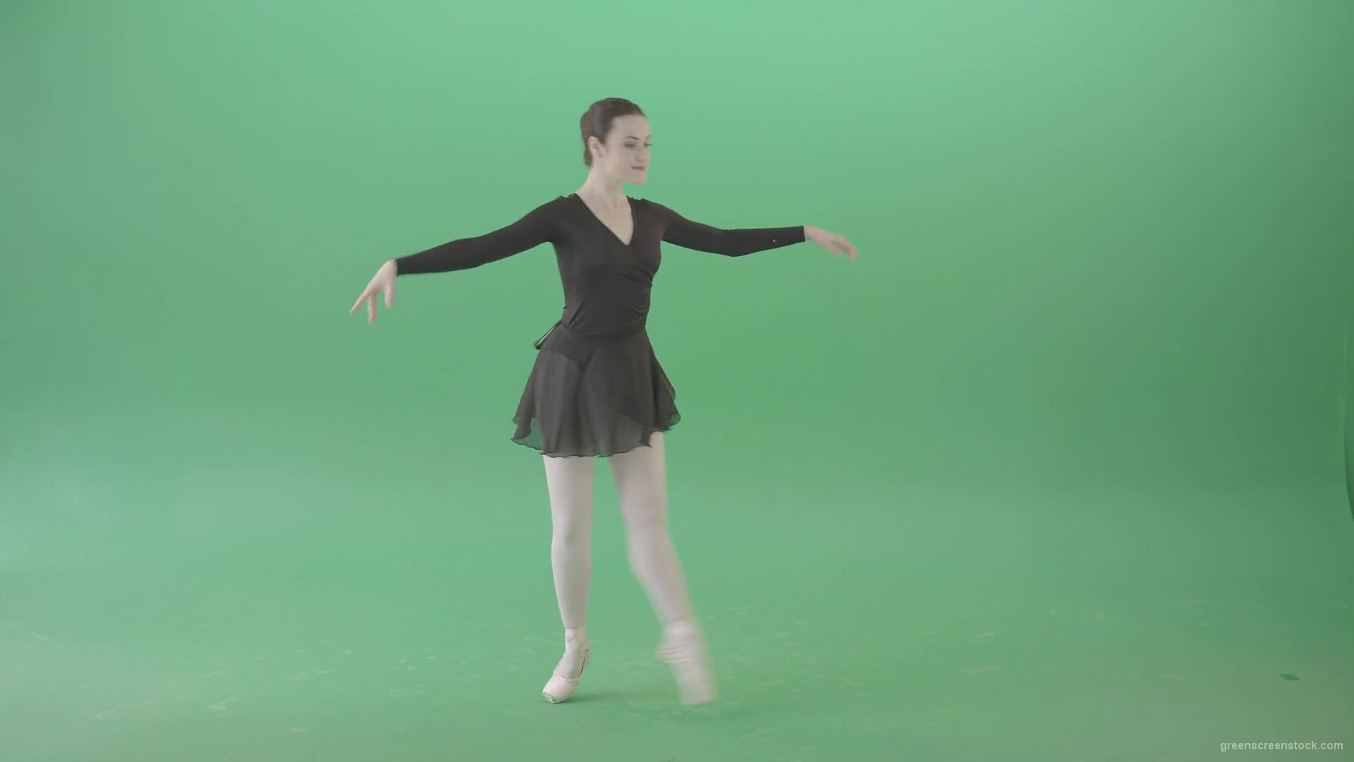 Green-Screen-Ballet-Girl-Ballering-makes-bow-reverence-in-black-dress-4K-Video-Footage-1920_004 Green Screen Stock