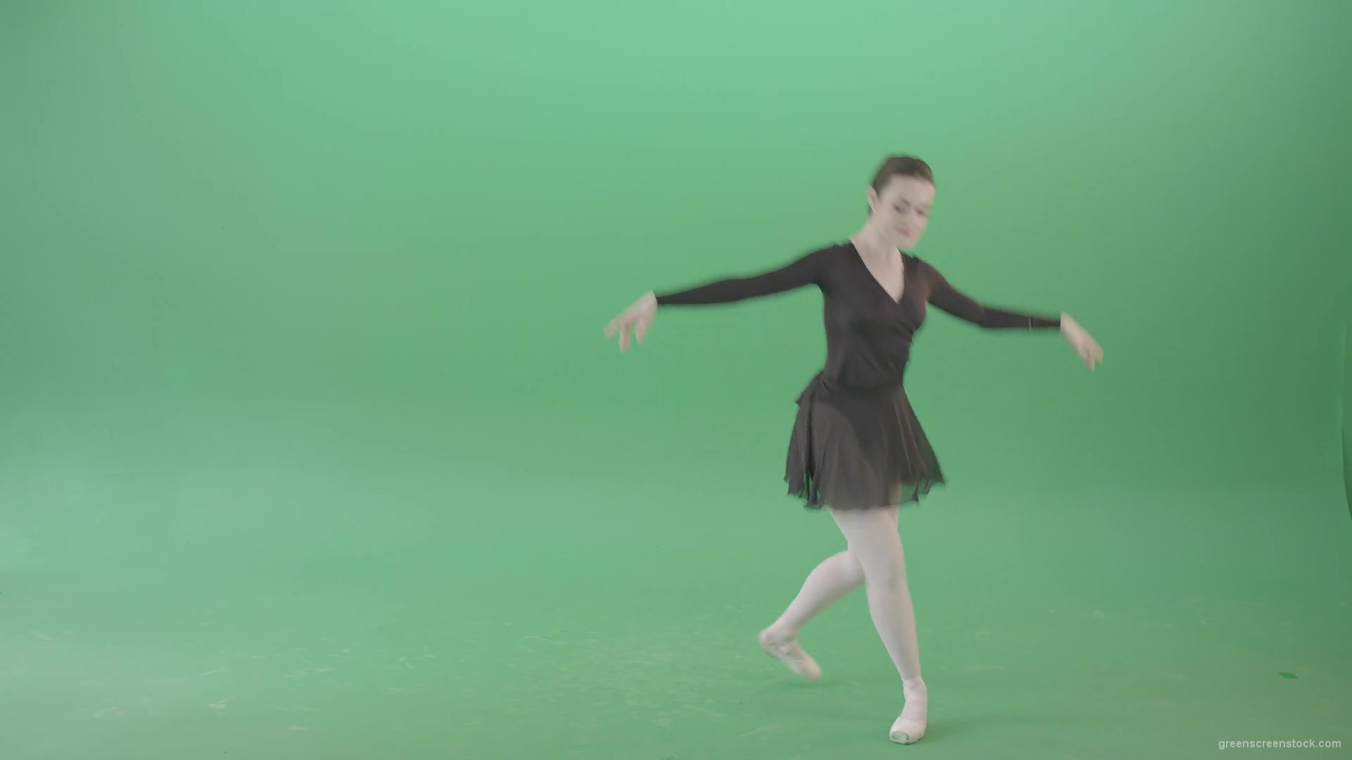 Green-Screen-Ballet-Girl-Ballering-makes-bow-reverence-in-black-dress-4K-Video-Footage-1920_006 Green Screen Stock