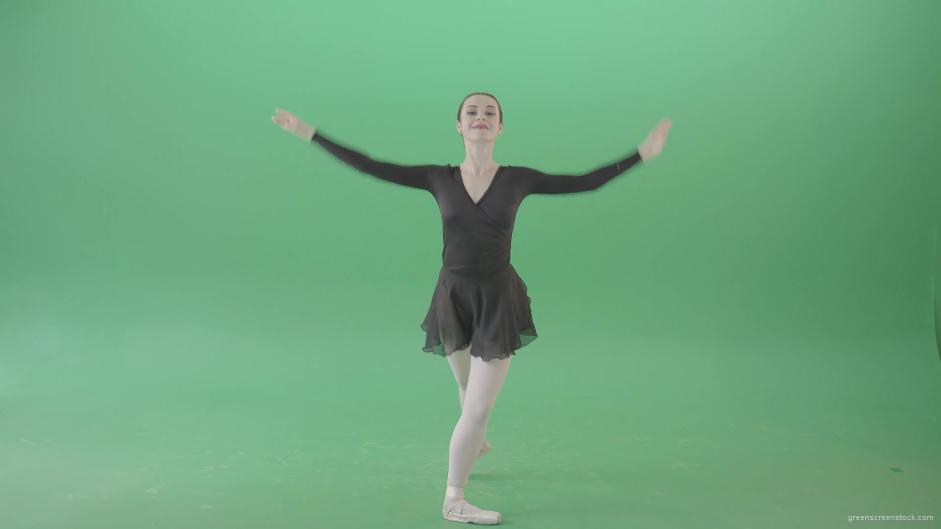 Green-Screen-Ballet-Girl-Ballering-makes-bow-reverence-in-black-dress-4K-Video-Footage-1920_008 Green Screen Stock