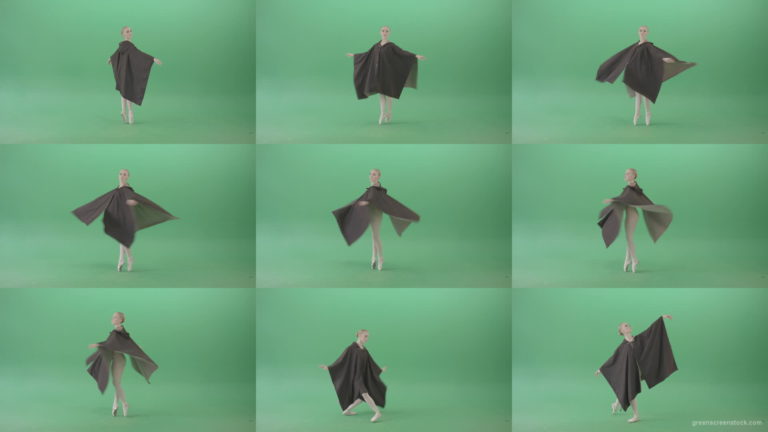 Green-Screen-Ballet-Girl-spinning-in-black-Mantle-cloak-4K-Video-Footage-1920 Green Screen Stock