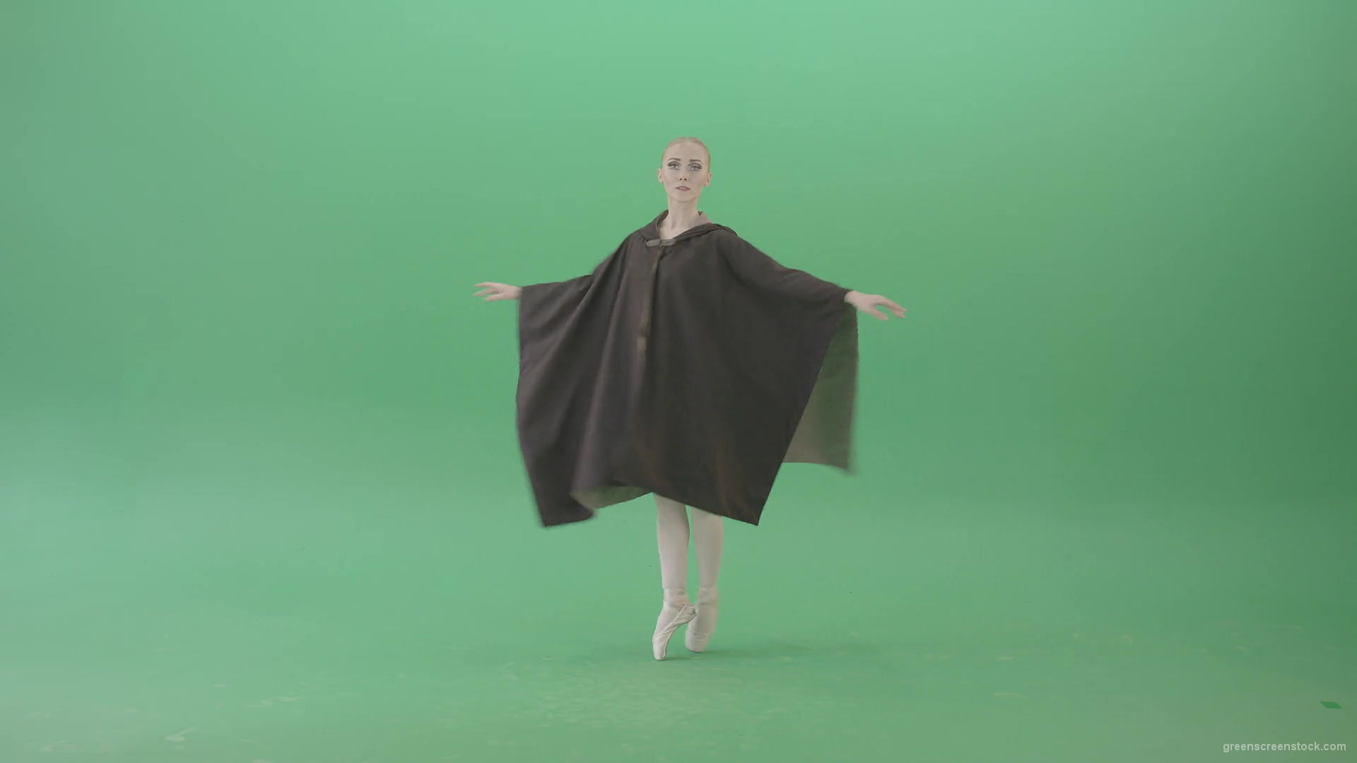 Green-Screen-Ballet-Girl-spinning-in-black-Mantle-cloak-4K-Video-Footage-1920_002 Green Screen Stock
