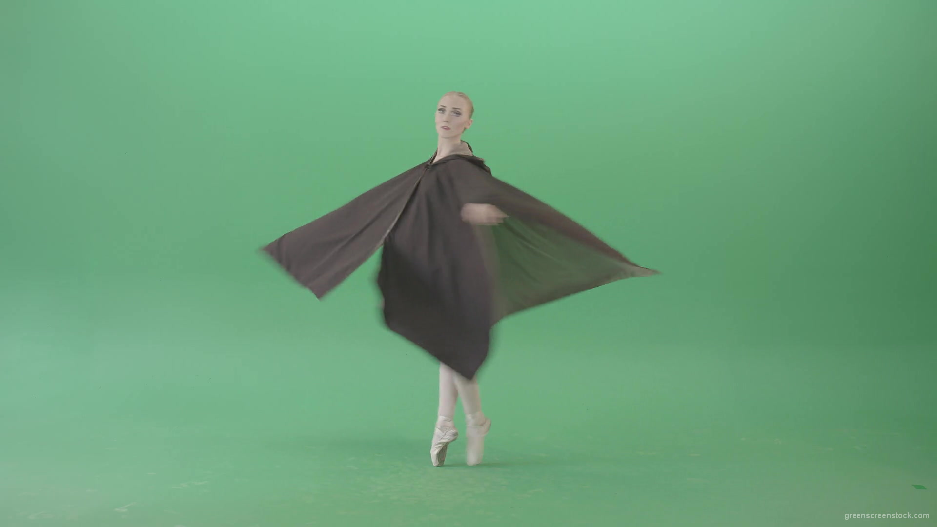 Green-Screen-Ballet-Girl-spinning-in-black-Mantle-cloak-4K-Video-Footage-1920_004 Green Screen Stock