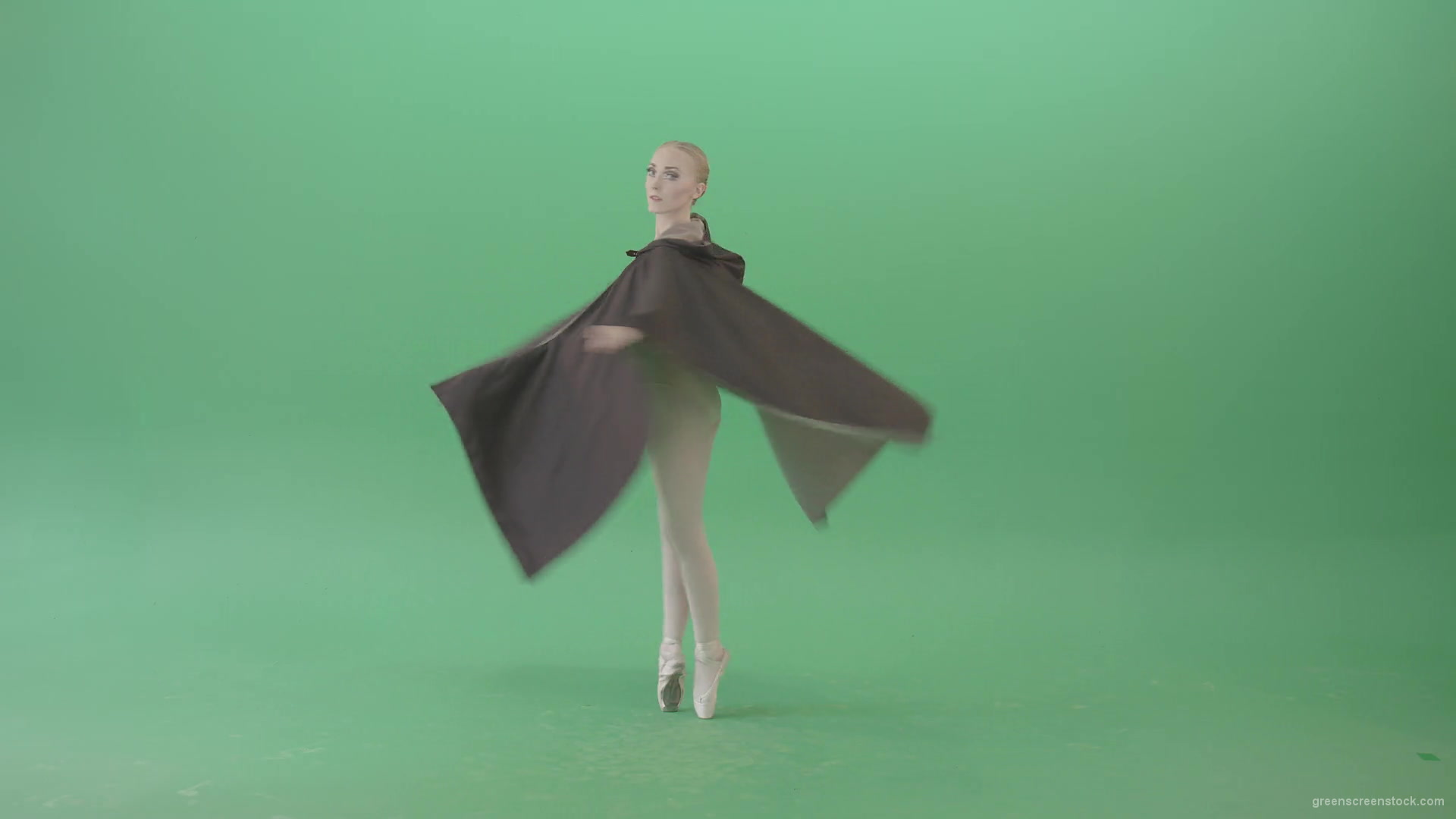 Green-Screen-Ballet-Girl-spinning-in-black-Mantle-cloak-4K-Video-Footage-1920_005 Green Screen Stock
