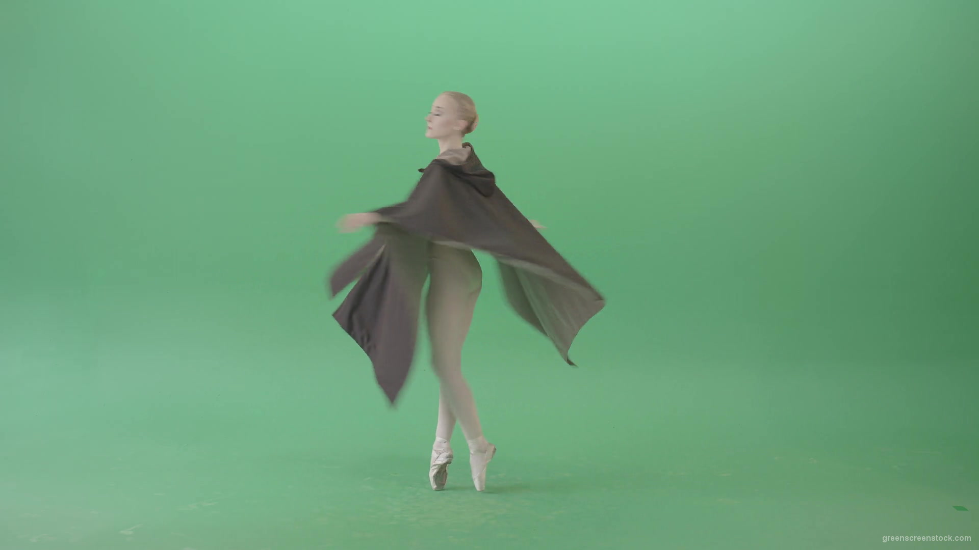 Green-Screen-Ballet-Girl-spinning-in-black-Mantle-cloak-4K-Video-Footage-1920_007 Green Screen Stock