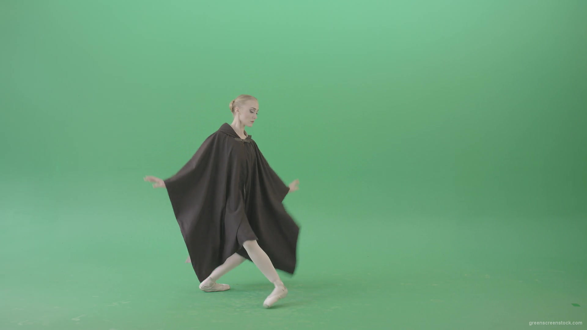 Green-Screen-Ballet-Girl-spinning-in-black-Mantle-cloak-4K-Video-Footage-1920_008 Green Screen Stock