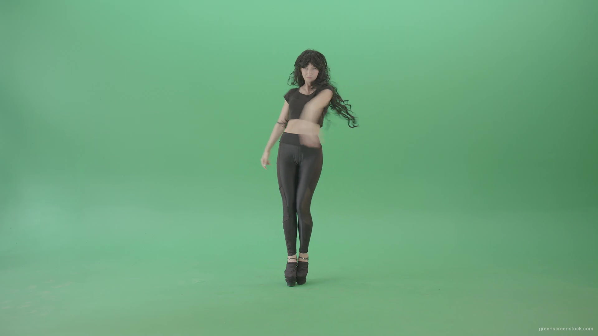 Green-Screen-Woman-in-black-latex-dress-sexy-dancing-4K-Video-Footage-1920_004 Green Screen Stock