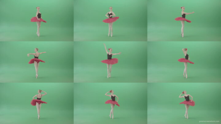 Happy-smiling-ballet-girl-ballerina-spinning-in-dance-on-green-screen-4K-Video-Footage-1920 Green Screen Stock