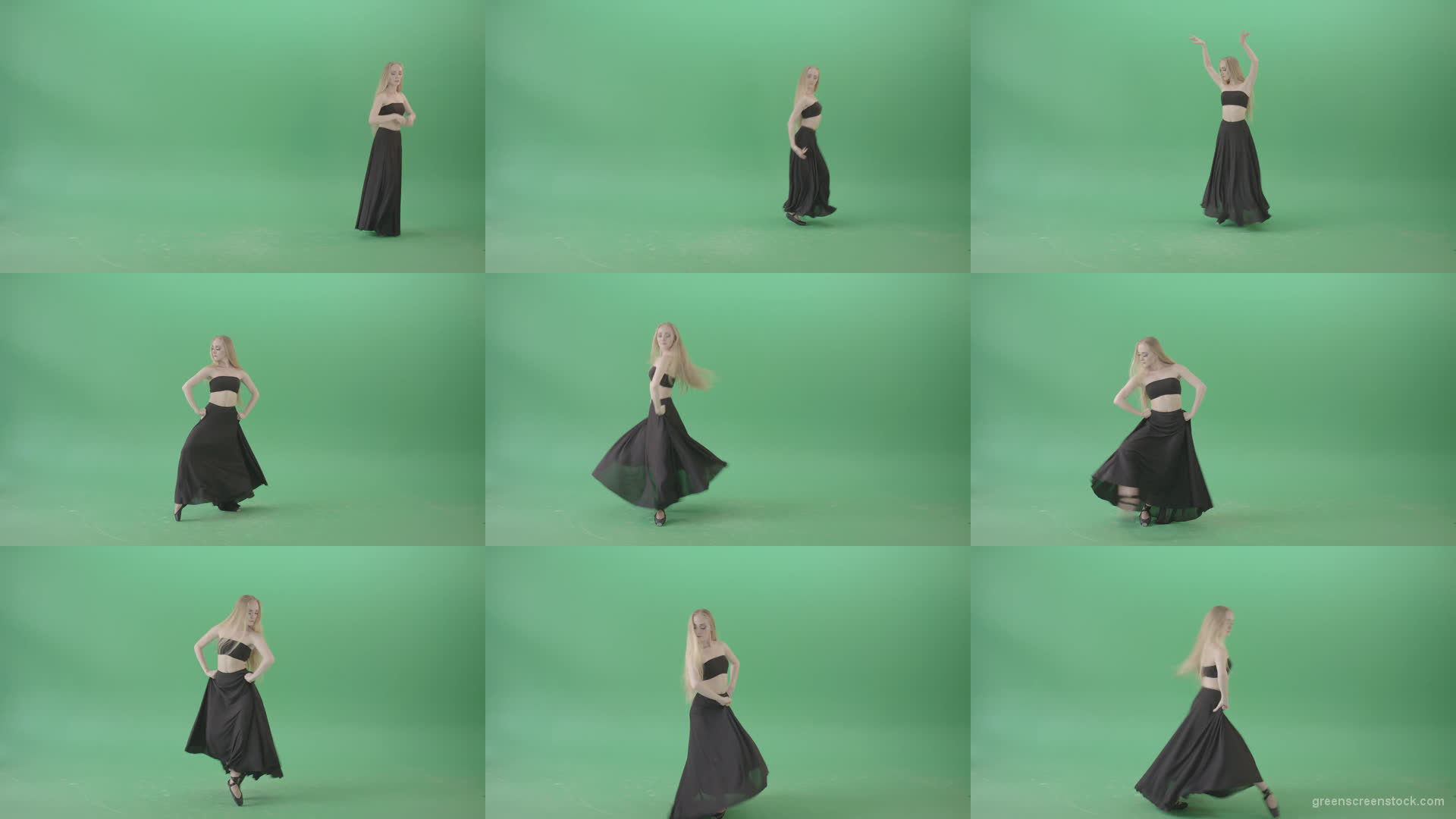 Hot-passion-ballet-girl-in-black-dress-dancing-on-green-screen-4K-Video-Footage-1920 Green Screen Stock