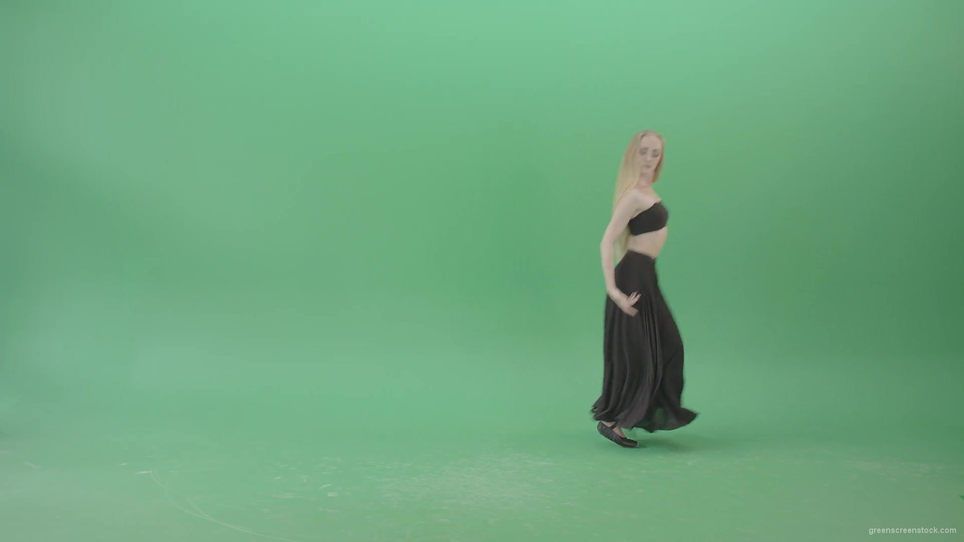 Hot-passion-ballet-girl-in-black-dress-dancing-on-green-screen-4K-Video-Footage-1920_002 Green Screen Stock