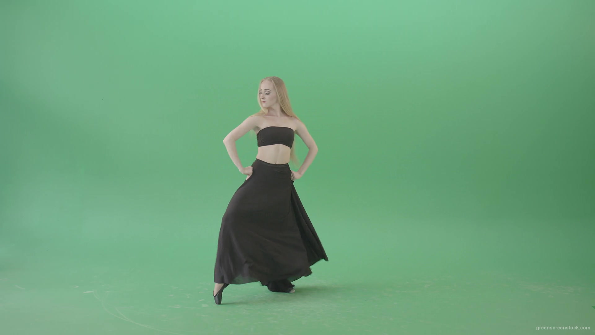 Hot-passion-ballet-girl-in-black-dress-dancing-on-green-screen-4K-Video-Footage-1920_004 Green Screen Stock