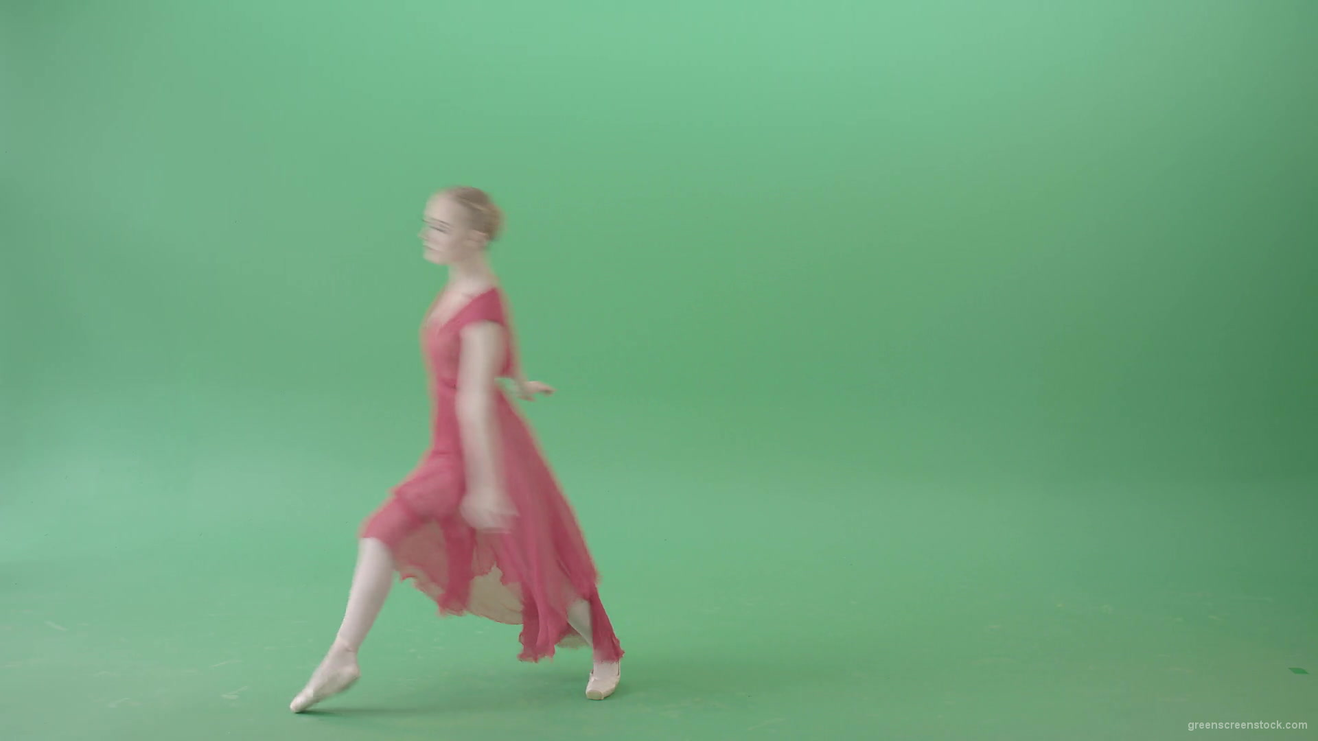 Light-Ballet-dancing-girl-in-red-wind-dress-spinning-on-green-screen-4K-Video-Footage-1920_009 Green Screen Stock