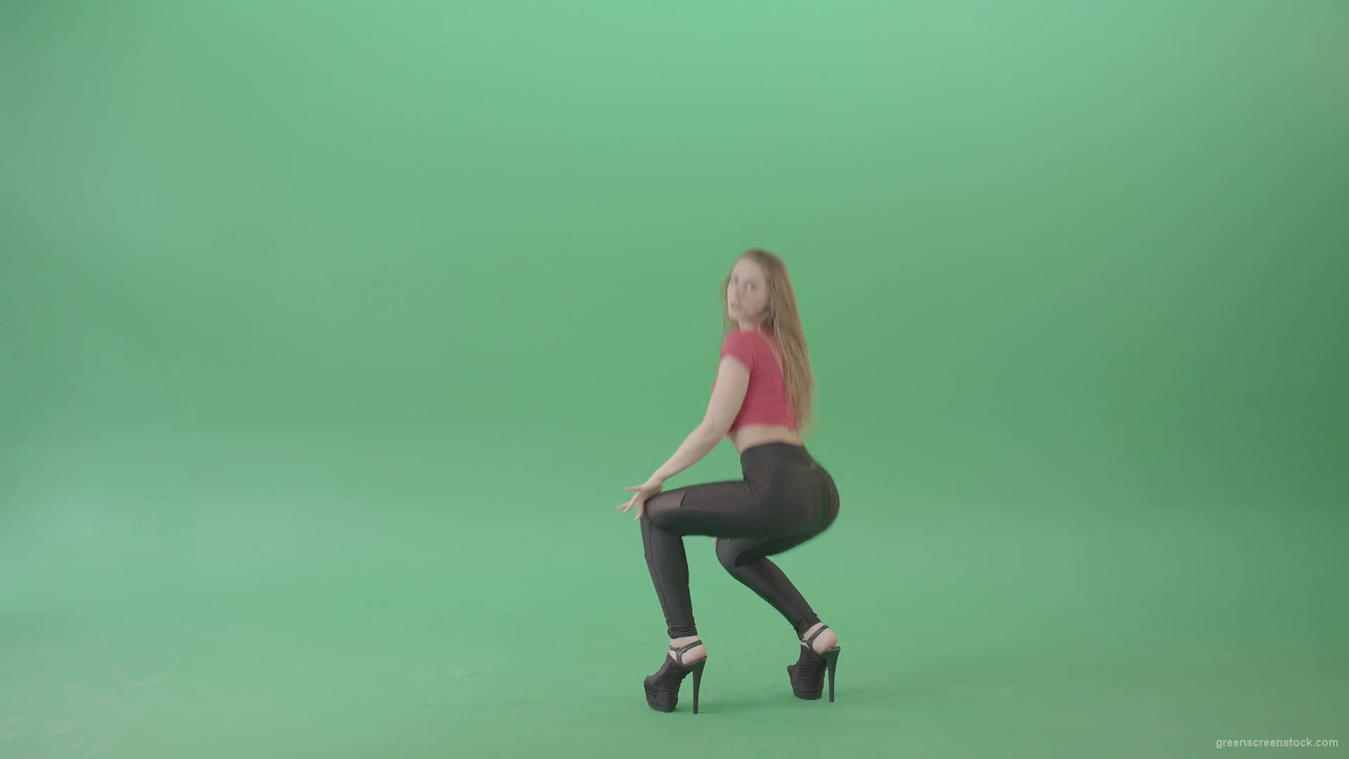 Passion-sexy-girl-on-green-screen-in-red-posing-strip-dance-4K-Video-Footage-1920_005 Green Screen Stock