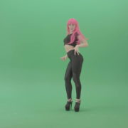 Pink-hair-EMO-sexy-girl-on-green-screen-posing-and-dancing-4K-Video-Footage-1920_009 Green Screen Stock