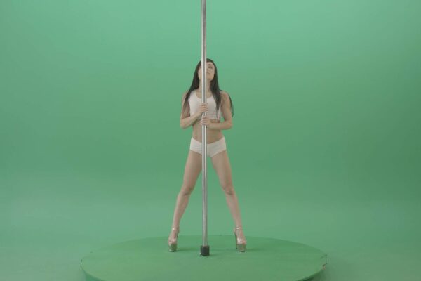 pole dancing girl on green screen video footage