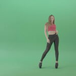 vj video background Sexy-Girl-posing-on-green-screen-in-red-t-shirt-4K-Video-Footage-1920_003